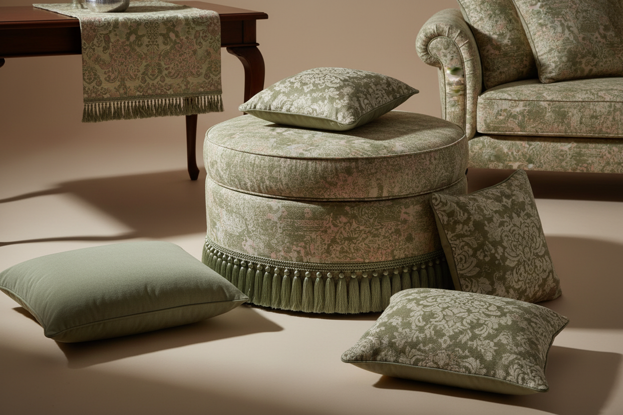 Baroque Jacquard Chenille Fabric – Poly-Cotton Blend for Upholstery & Luxury Apparel | 300GSM Custom Width Chenille Jacquard