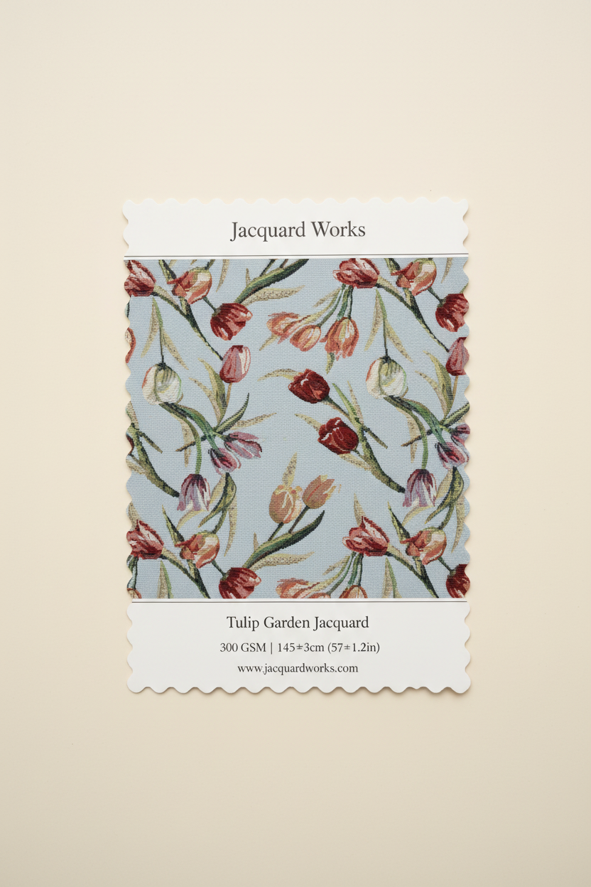 Tulip Jacquard Fabric – Woven Floral Pattern for Upholstery and Home Textiles Jacquard Fabric