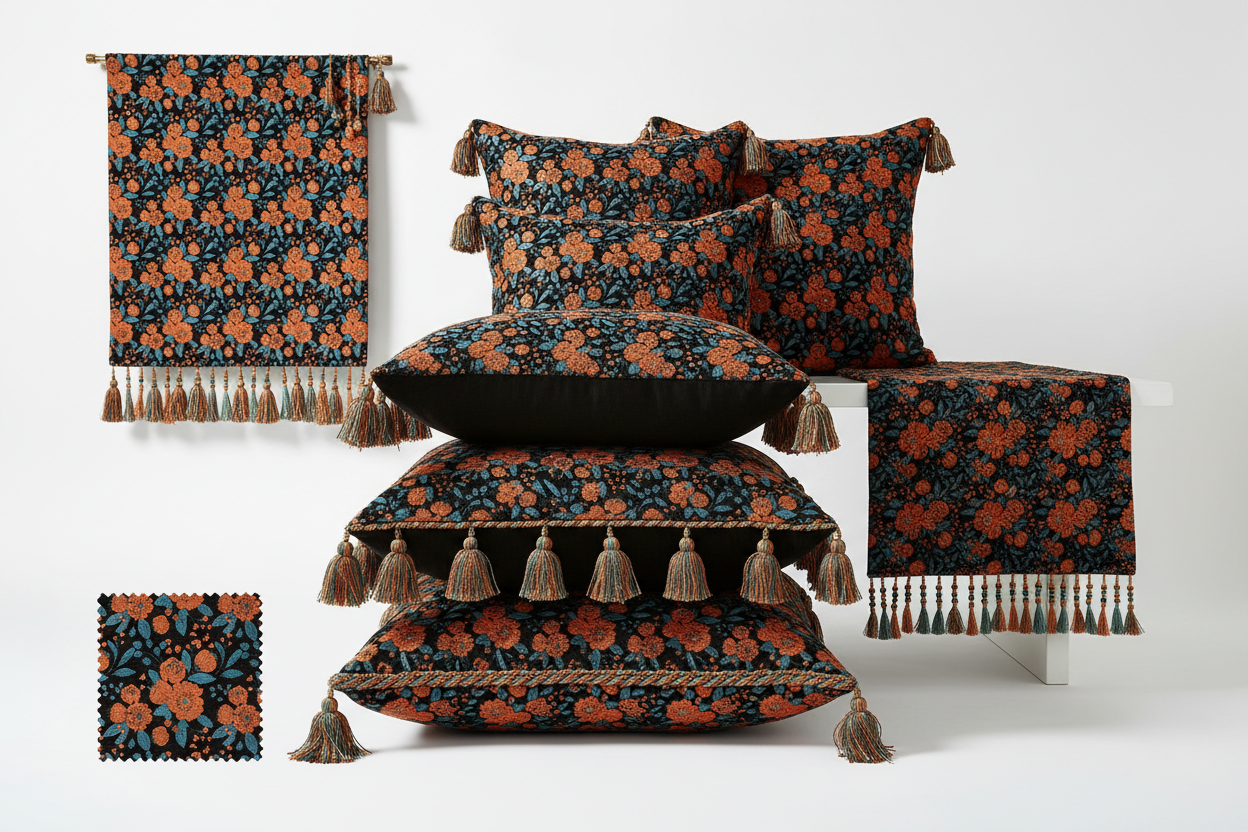 Chenille Jacquard Fabric – 300gsm Polyester-Cotton Blend | OEM Custom Upholstery Fabric Chenille Jacquard