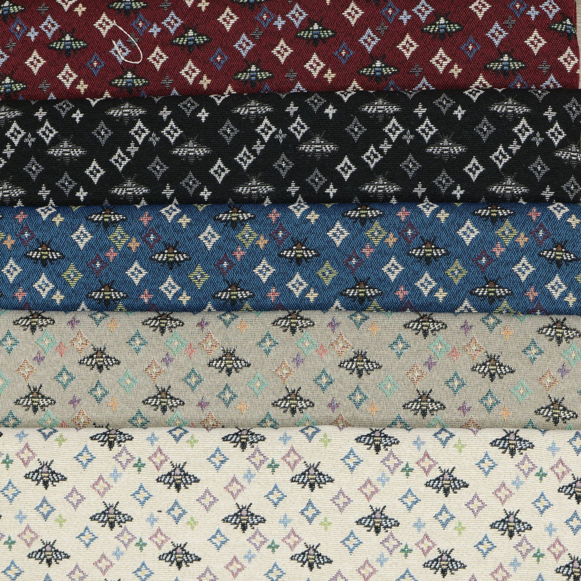 Geometric Jacquard Fabric – 300gsm Diamond Pattern | Cotton-Poly Blend | 148-300cm Width | OEM Custom Upholstery Specialty Yarn Jacquard