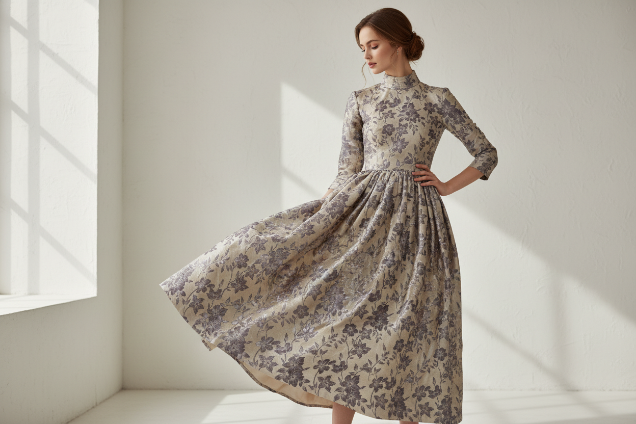 Elegant Vine Floral Chenille Jacquard Fabric Jacquard Fabric