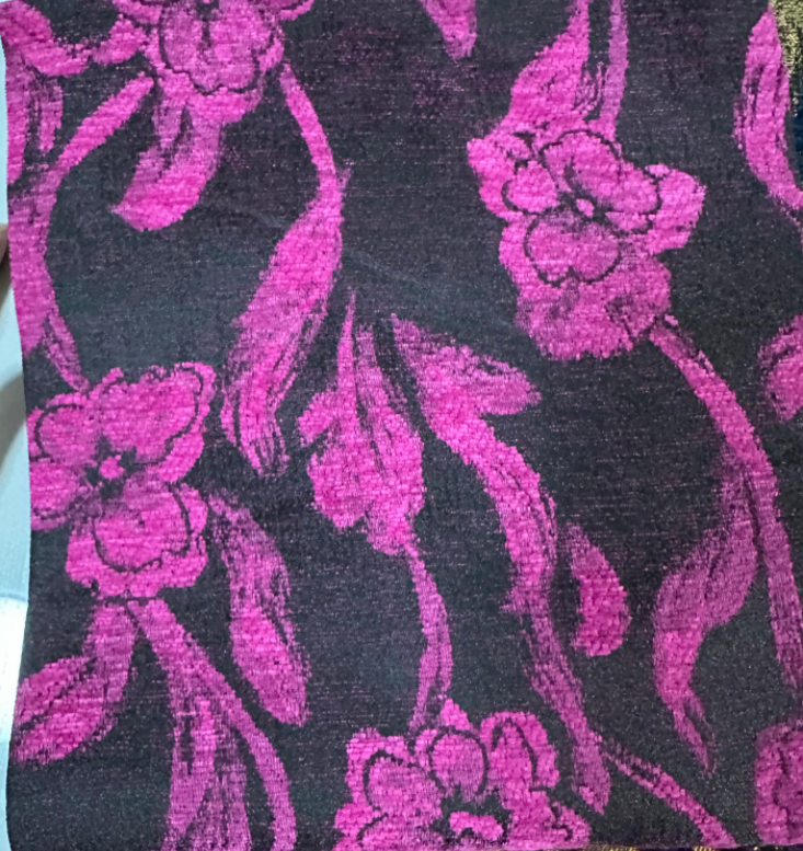 Vibrant Turquoise & Copper Floral Chenille Jacquard Fabric - Luxury Statement Textile Jacquard Fabric