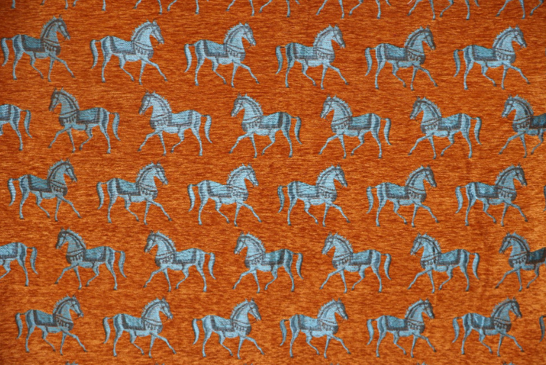 Equestrian Chenille Jacquard Fabric - Cotton-Poly-Spandex Blend with Enhanced Luster for Upholstery & Fashion Chenille Jacquard Fabric