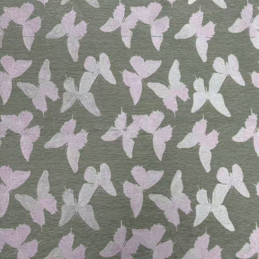 Butterfly Jacquard Chenille Fabric for Upholstery & Home Décor | 350gsm | 145-300cm Width | OEM Manufacturer Chenille Jacquard