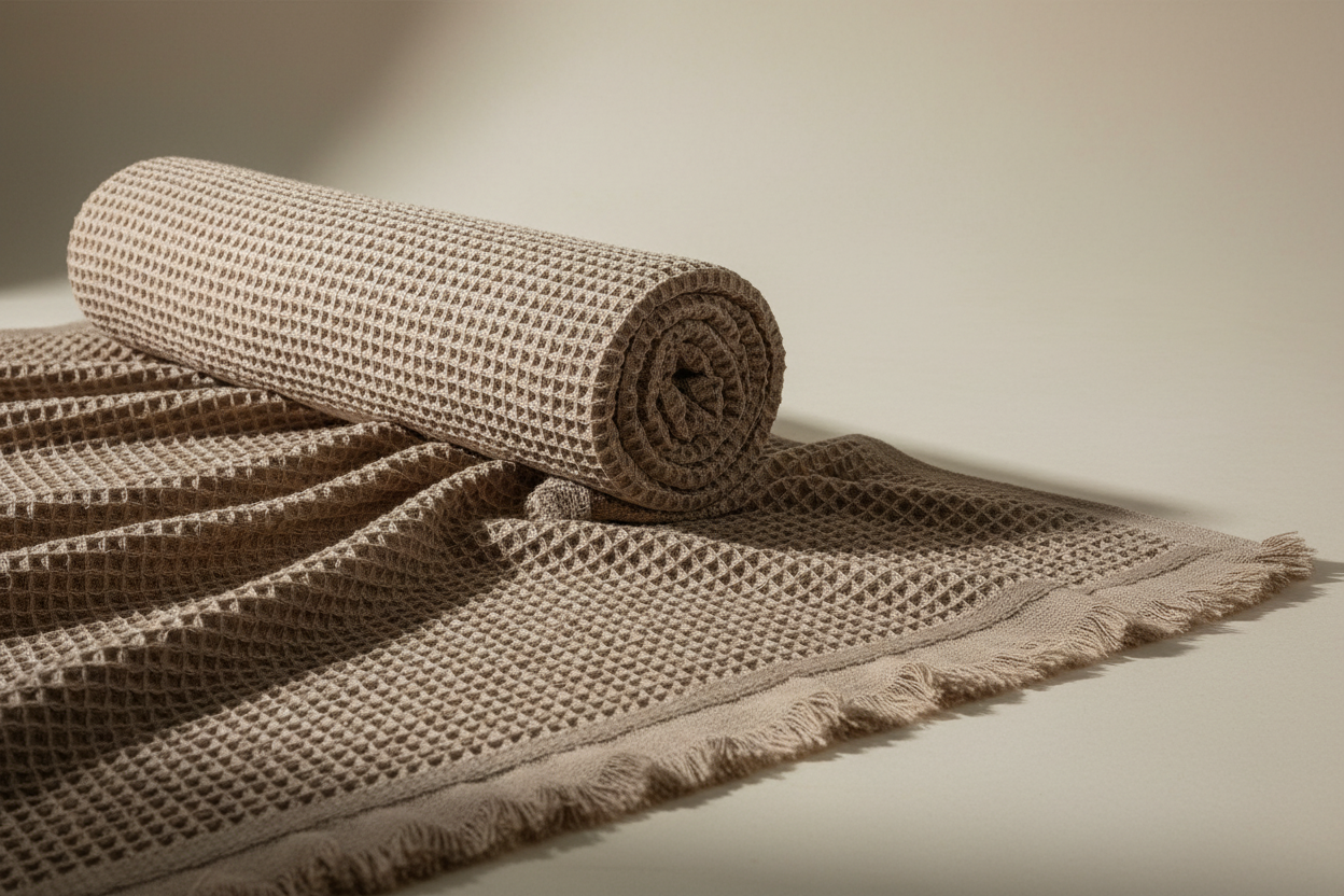 Waffle Weave Jacquard Fabric – 730gsm High-Stretch Specialty Yarn Jacquard